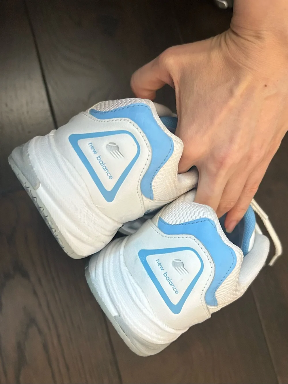 New Balance Women’s 655 WC655WT White Blue Tennis Court Shoes Sneakers 6.5